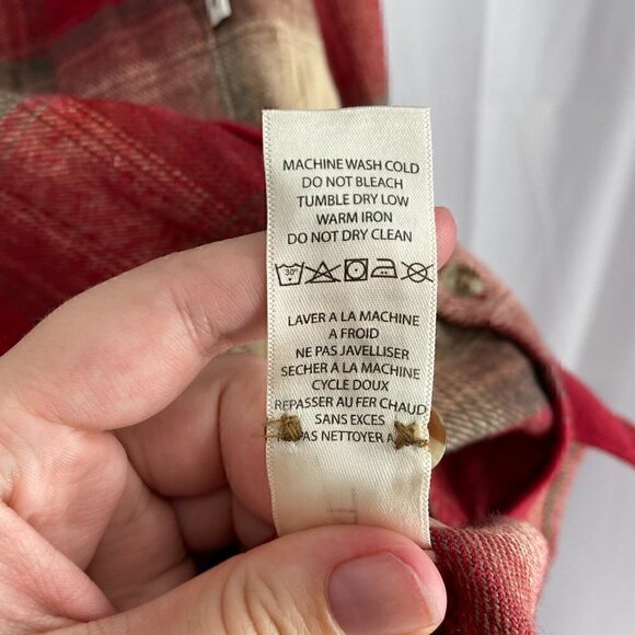 Obey Garnet Peak Red & Tan Thick Flannel Shacket Size XS - Picture 7 of 8